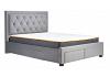 5ft King Size Woodberry Velvet Grey Fabric Upholstered 4 Drawer Storage Bed Frame 2